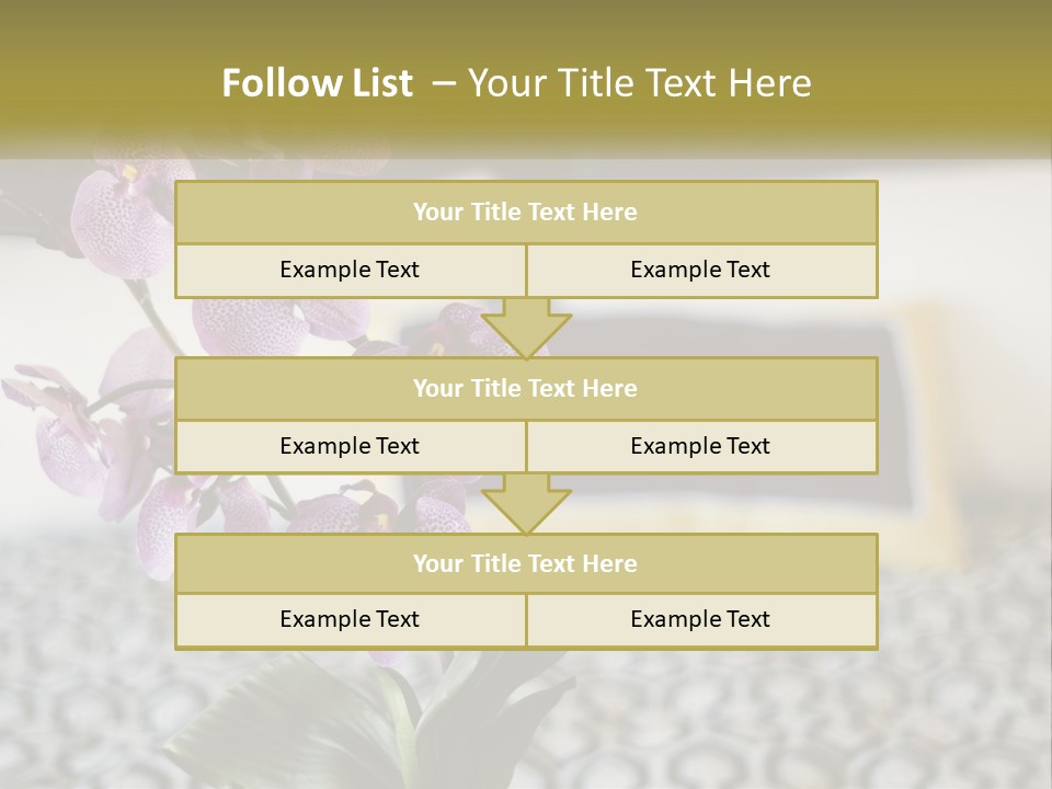 A Vase With Purple Flowers On A Bed PowerPoint Template