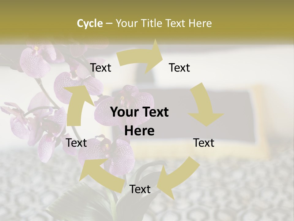 A Vase With Purple Flowers On A Bed PowerPoint Template