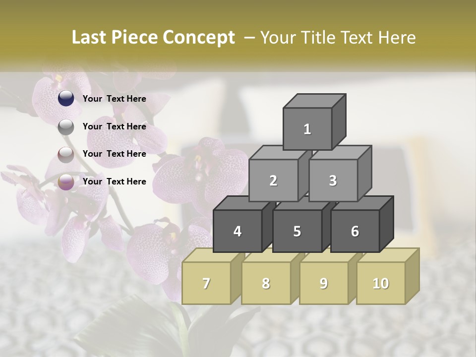 A Vase With Purple Flowers On A Bed PowerPoint Template