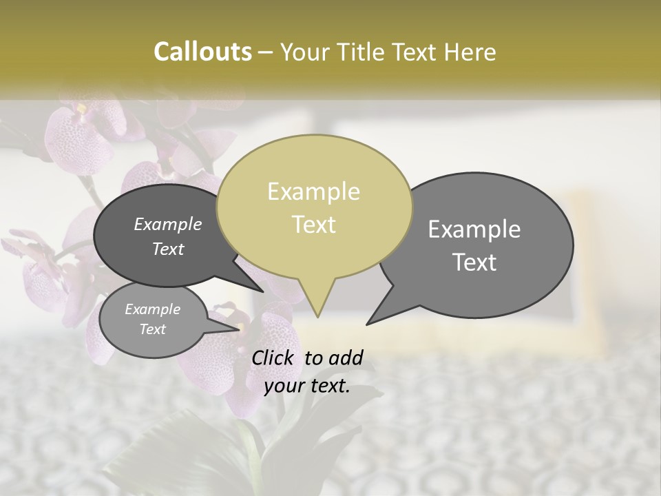 A Vase With Purple Flowers On A Bed PowerPoint Template