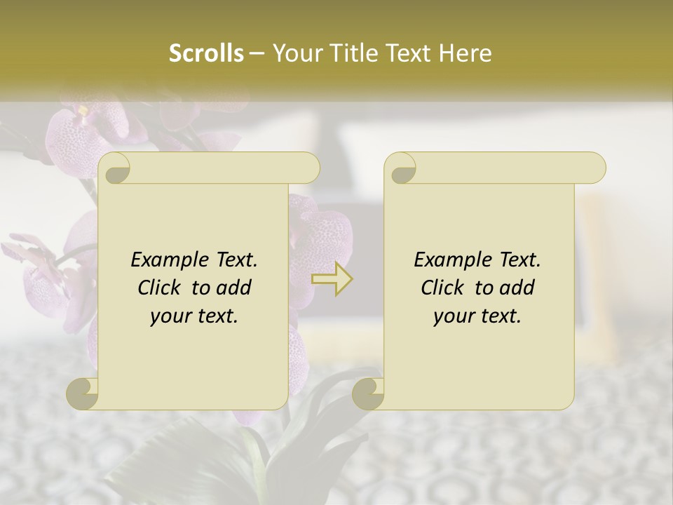 A Vase With Purple Flowers On A Bed PowerPoint Template