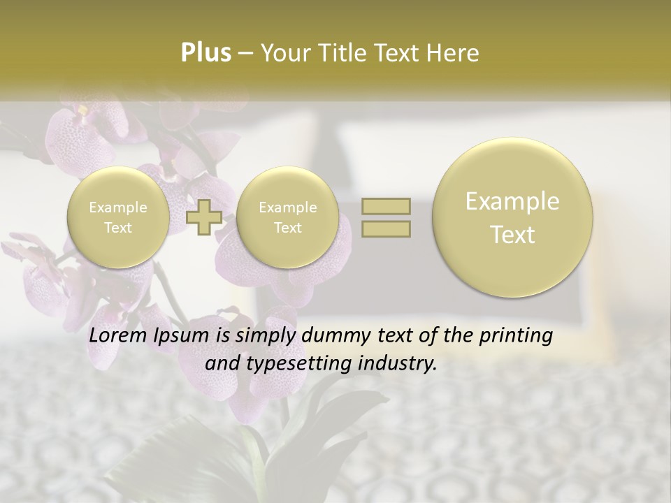 A Vase With Purple Flowers On A Bed PowerPoint Template
