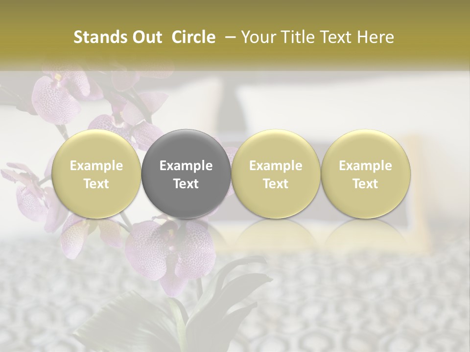 A Vase With Purple Flowers On A Bed PowerPoint Template