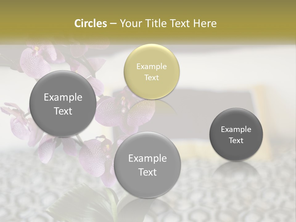 A Vase With Purple Flowers On A Bed PowerPoint Template