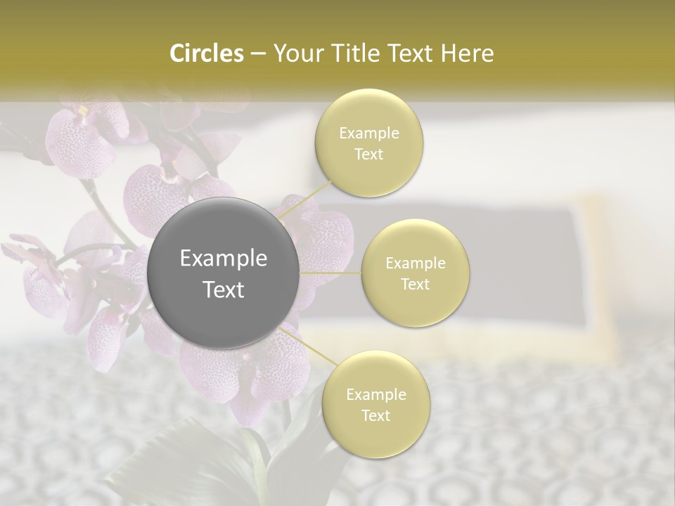 A Vase With Purple Flowers On A Bed PowerPoint Template