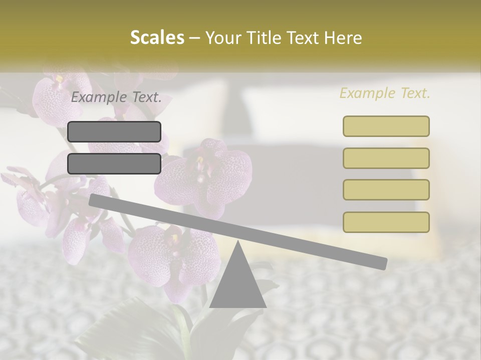 A Vase With Purple Flowers On A Bed PowerPoint Template