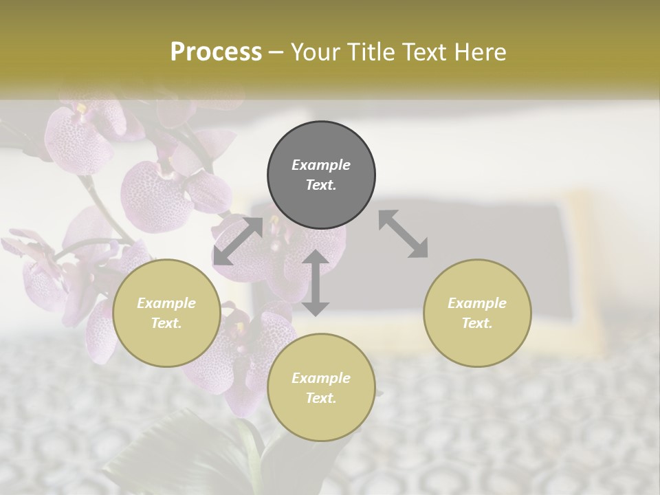 A Vase With Purple Flowers On A Bed PowerPoint Template