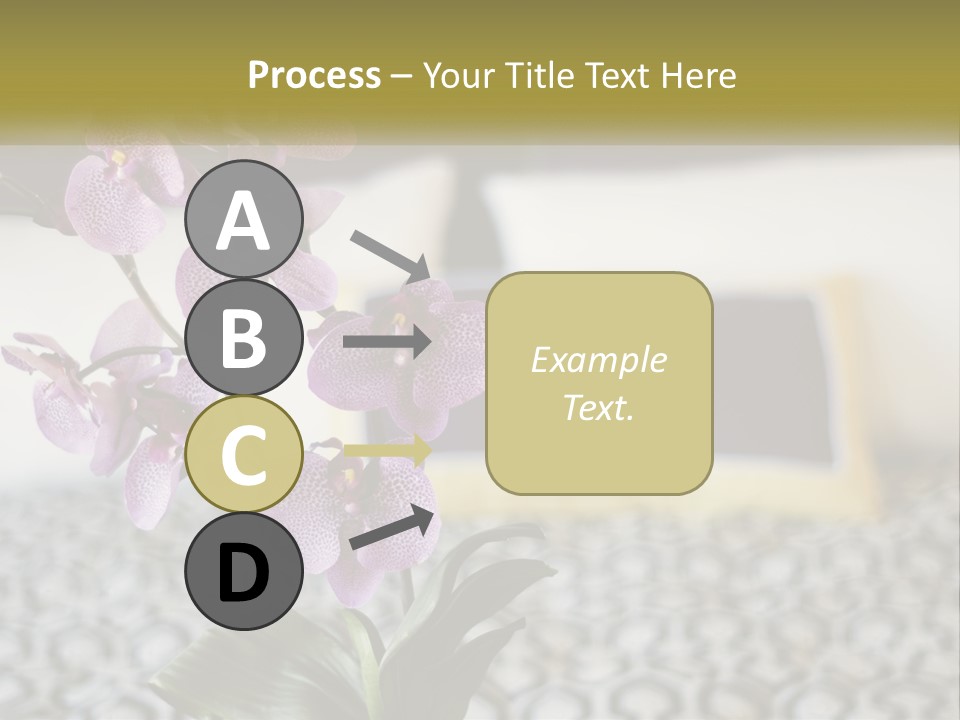 A Vase With Purple Flowers On A Bed PowerPoint Template