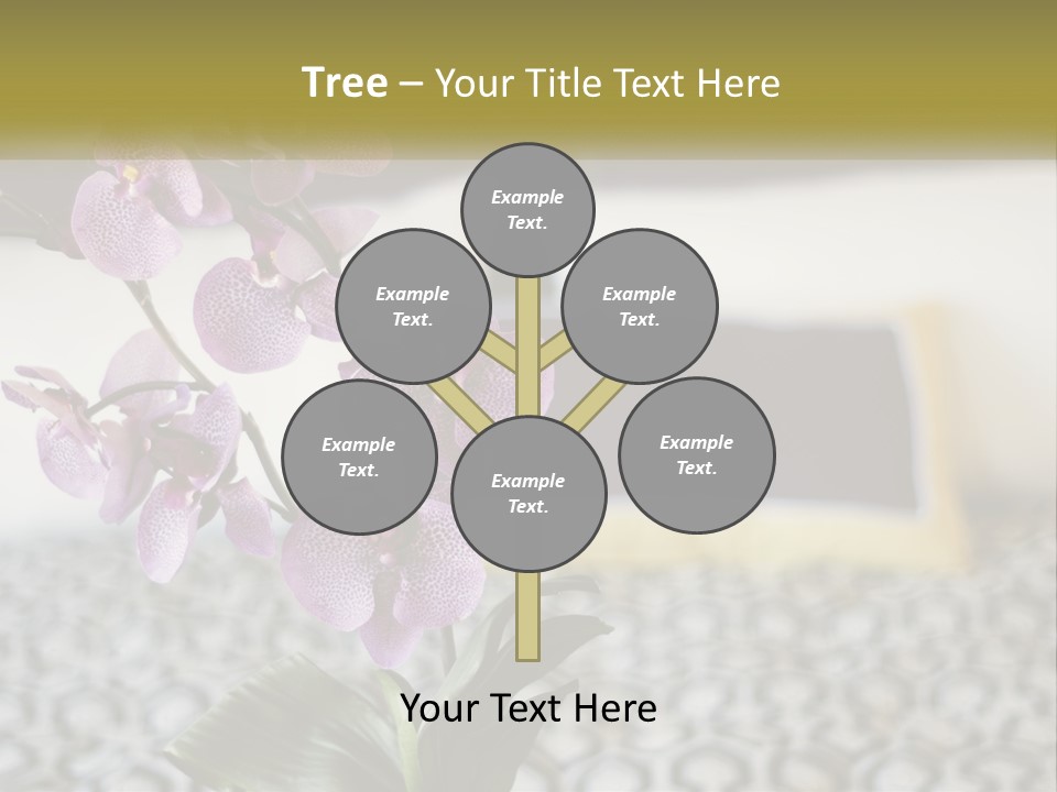 A Vase With Purple Flowers On A Bed PowerPoint Template