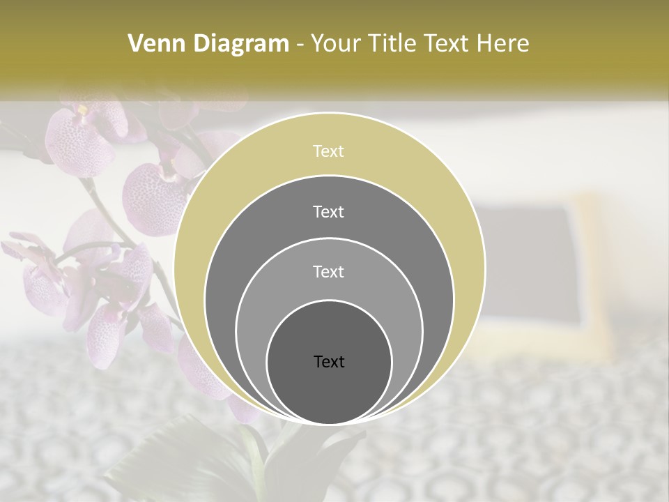 A Vase With Purple Flowers On A Bed PowerPoint Template