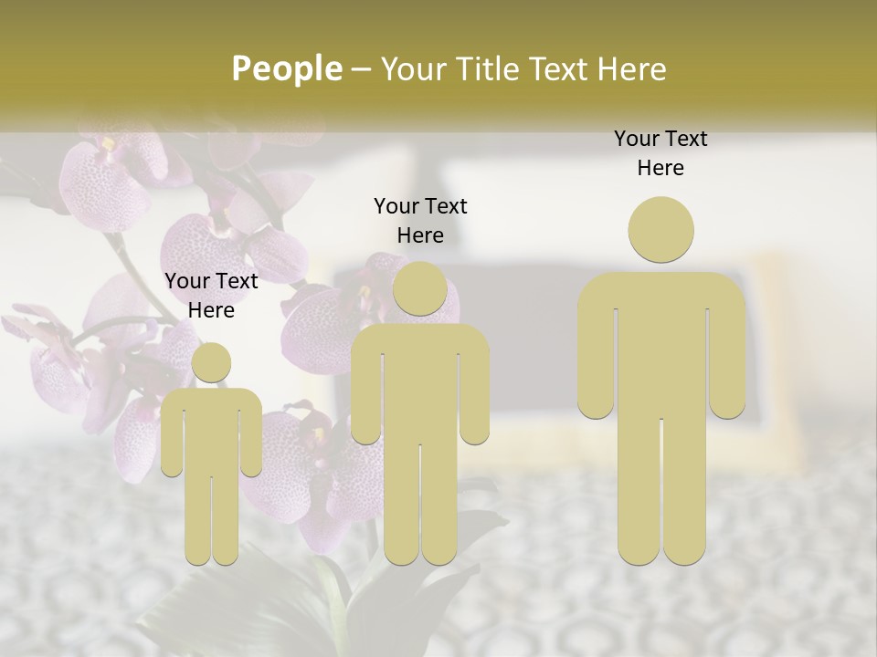 A Vase With Purple Flowers On A Bed PowerPoint Template