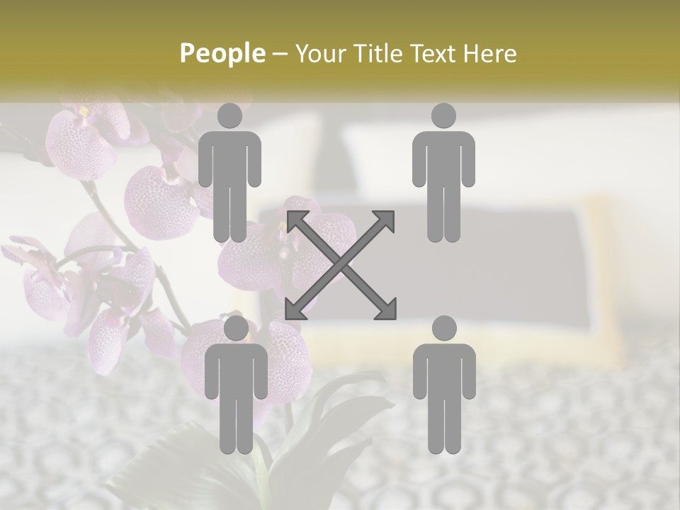 A Vase With Purple Flowers On A Bed PowerPoint Template