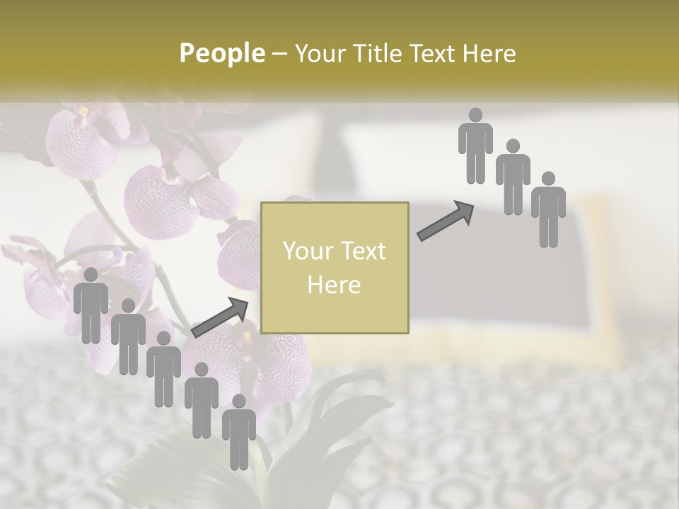 A Vase With Purple Flowers On A Bed PowerPoint Template