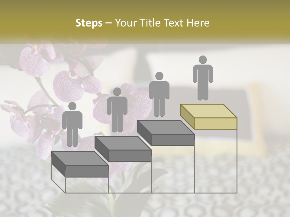 A Vase With Purple Flowers On A Bed PowerPoint Template