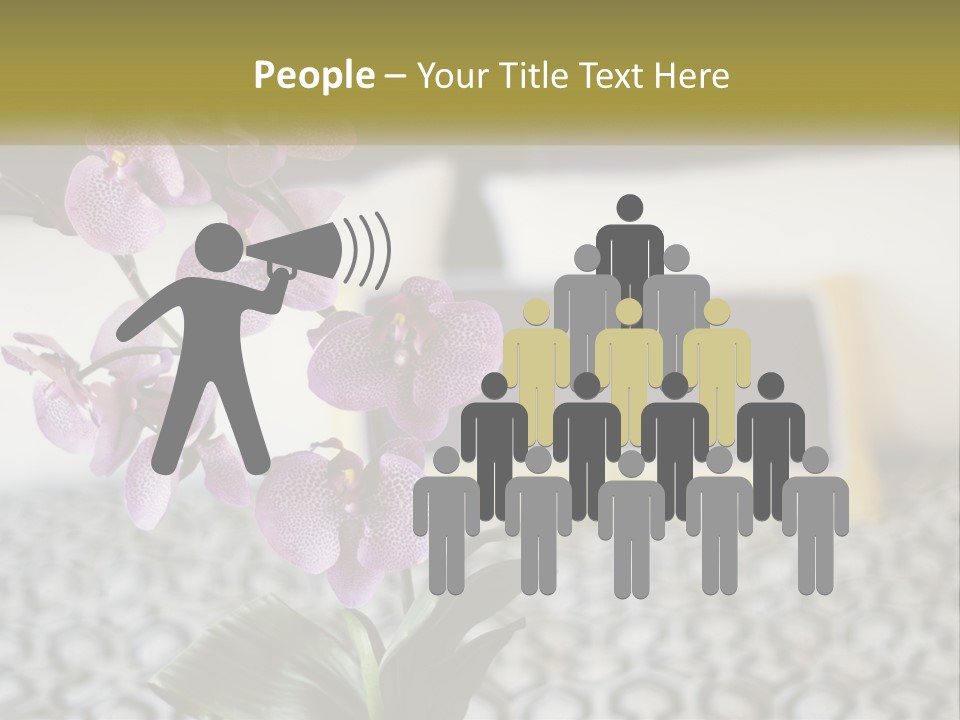 A Vase With Purple Flowers On A Bed PowerPoint Template