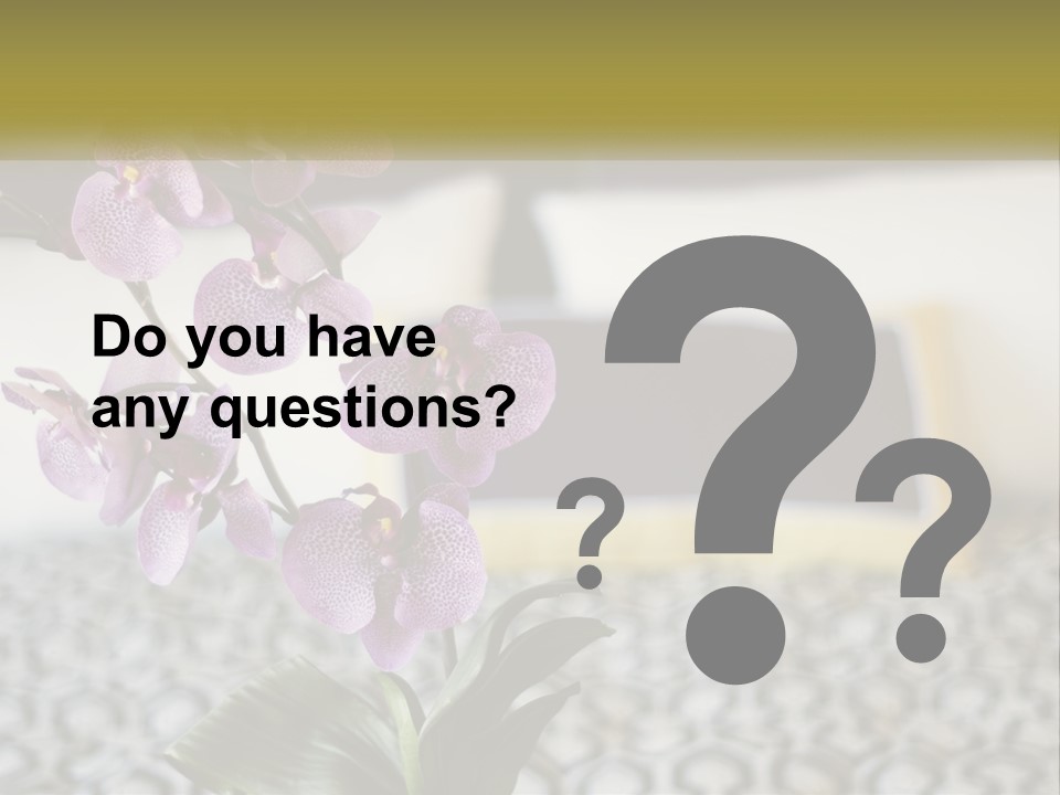 A Vase With Purple Flowers On A Bed PowerPoint Template