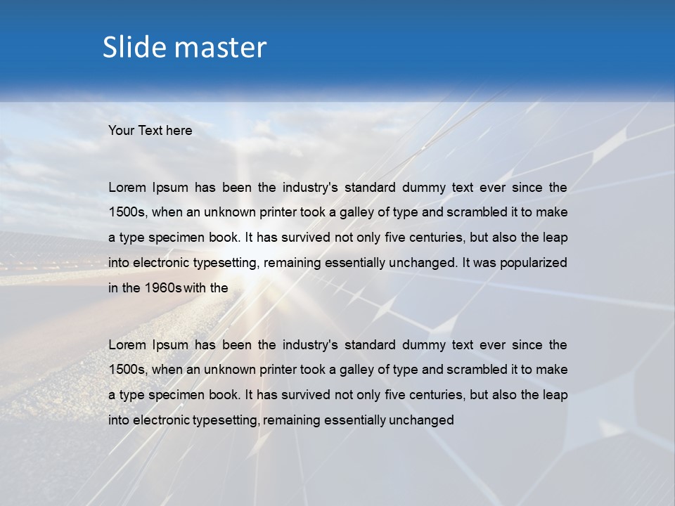 A Solar Panel With The Sun Shining Through It PowerPoint Template