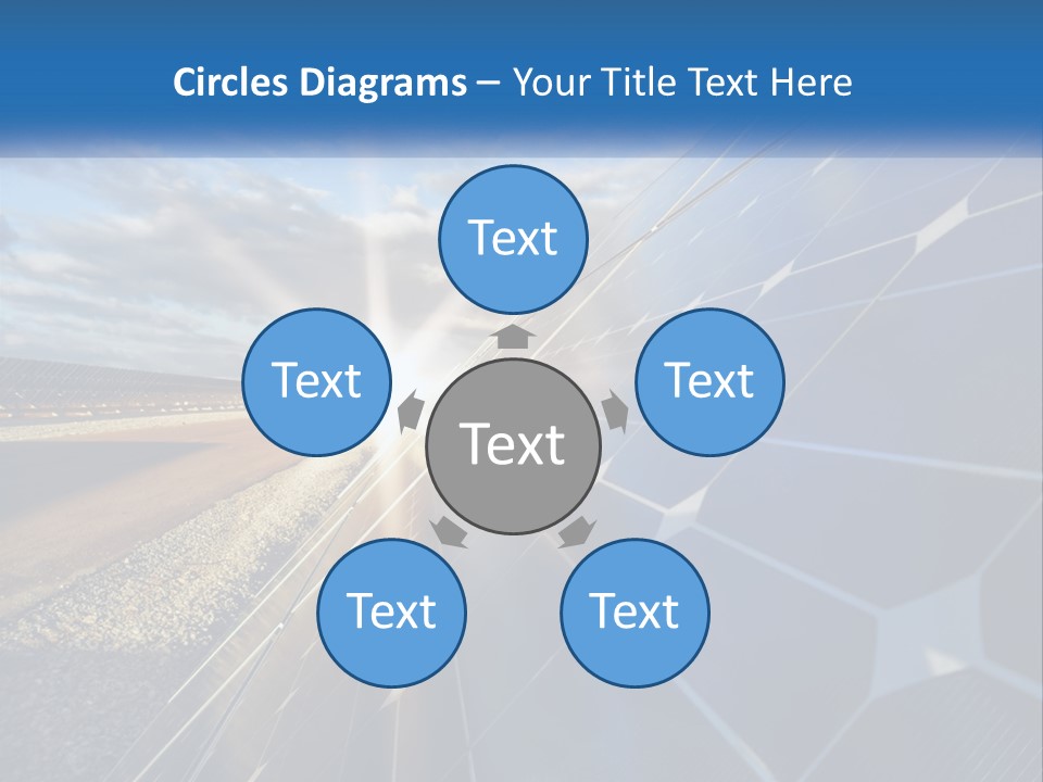 A Solar Panel With The Sun Shining Through It PowerPoint Template
