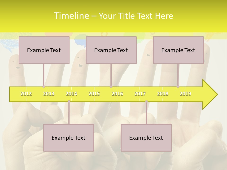 A Group Of Fingers With Faces Drawn On Them PowerPoint Template