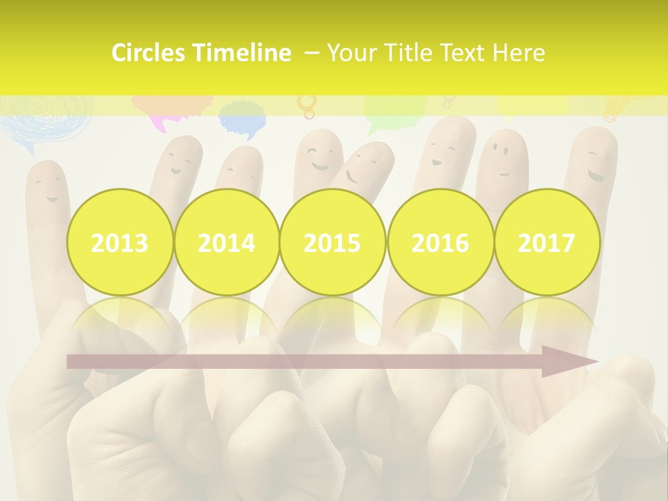 A Group Of Fingers With Faces Drawn On Them PowerPoint Template