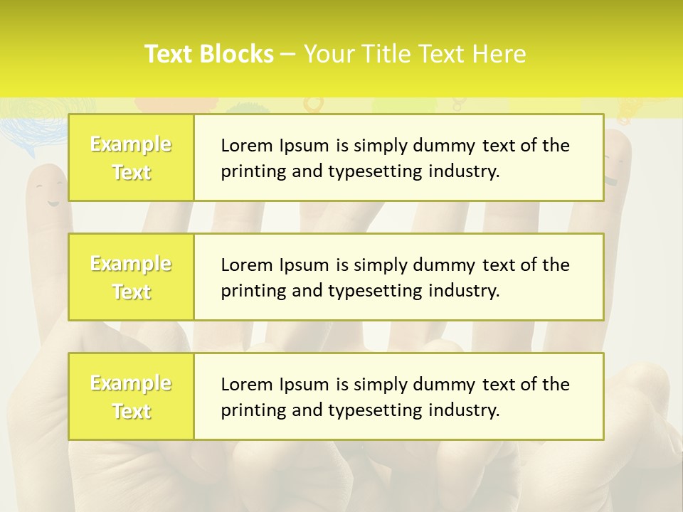 A Group Of Fingers With Faces Drawn On Them PowerPoint Template