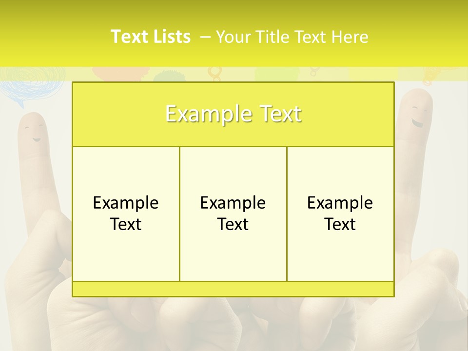 A Group Of Fingers With Faces Drawn On Them PowerPoint Template