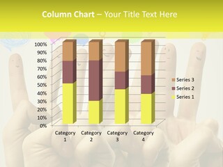 A Group Of Fingers With Faces Drawn On Them PowerPoint Template