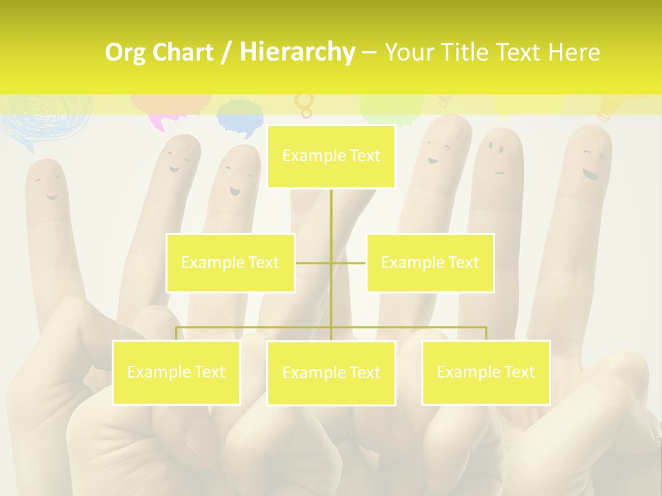A Group Of Fingers With Faces Drawn On Them PowerPoint Template