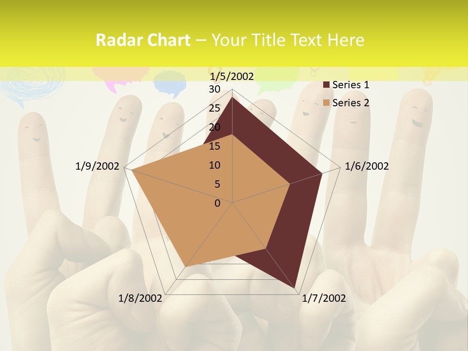 A Group Of Fingers With Faces Drawn On Them PowerPoint Template
