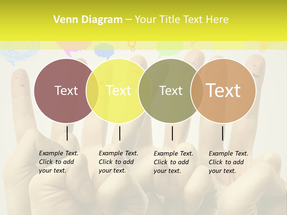 A Group Of Fingers With Faces Drawn On Them PowerPoint Template