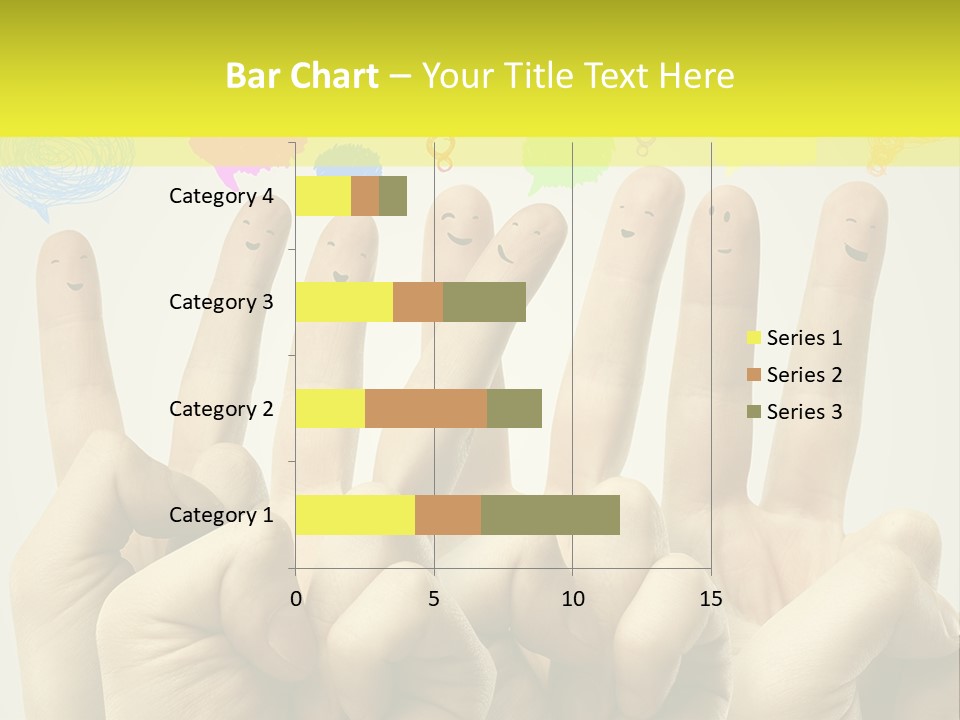 A Group Of Fingers With Faces Drawn On Them PowerPoint Template