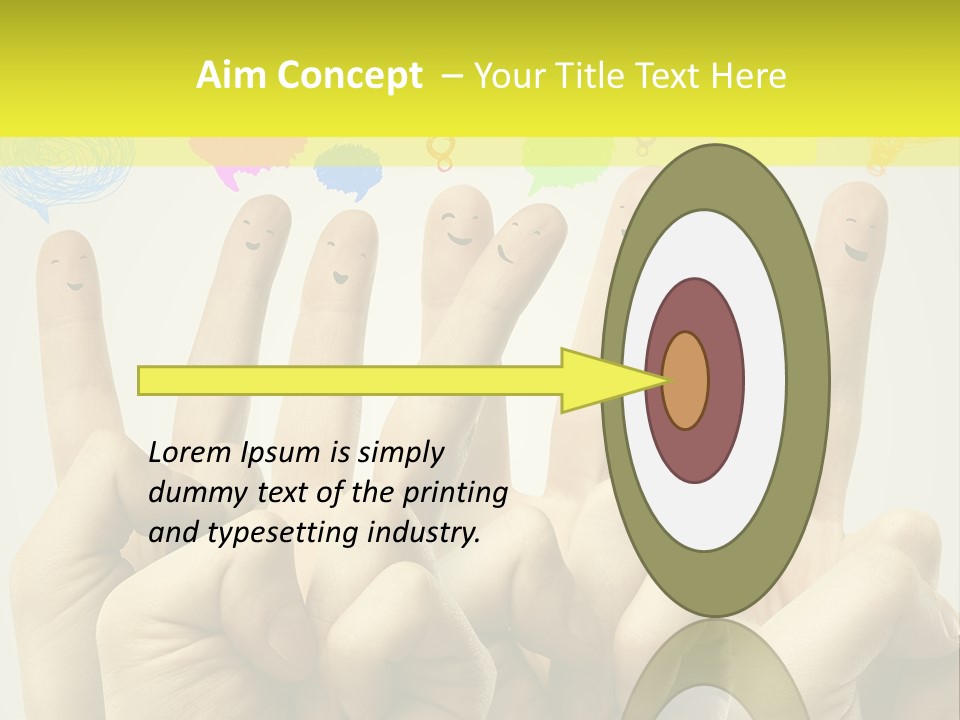 A Group Of Fingers With Faces Drawn On Them PowerPoint Template