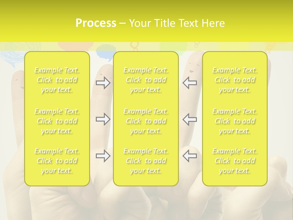 A Group Of Fingers With Faces Drawn On Them PowerPoint Template
