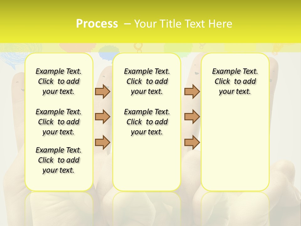 A Group Of Fingers With Faces Drawn On Them PowerPoint Template