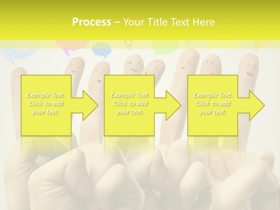 A Group Of Fingers With Faces Drawn On Them PowerPoint Template