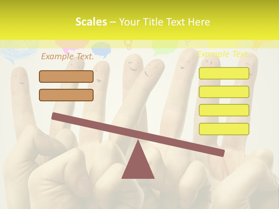 A Group Of Fingers With Faces Drawn On Them PowerPoint Template