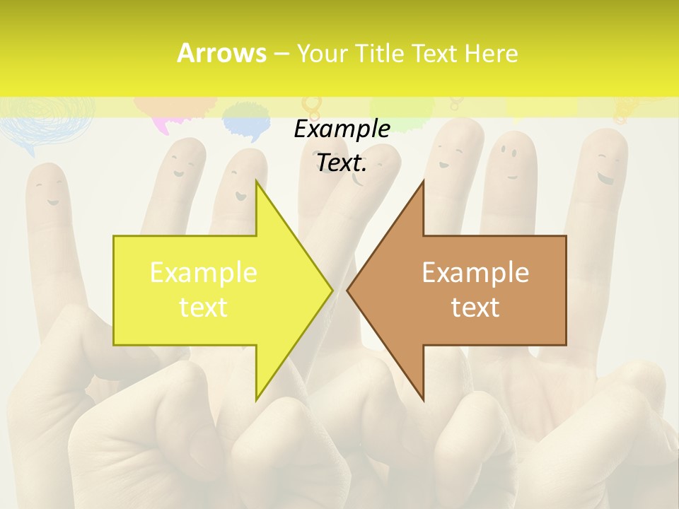 A Group Of Fingers With Faces Drawn On Them PowerPoint Template