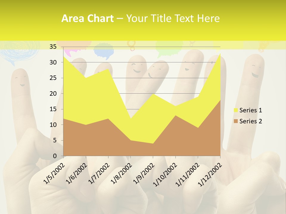 A Group Of Fingers With Faces Drawn On Them PowerPoint Template