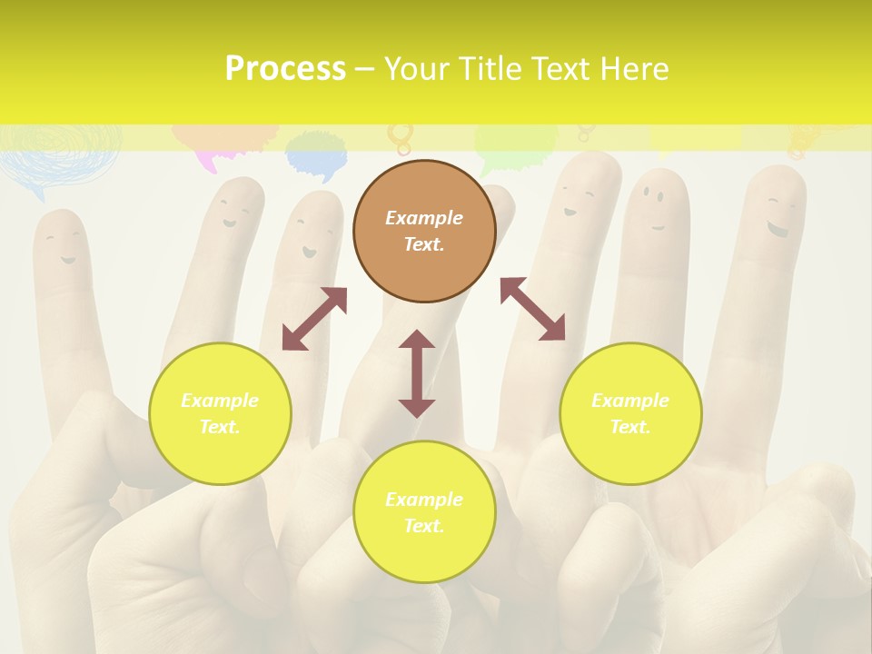 A Group Of Fingers With Faces Drawn On Them PowerPoint Template