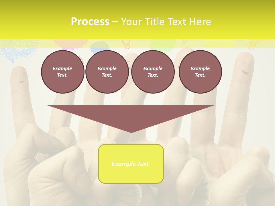 A Group Of Fingers With Faces Drawn On Them PowerPoint Template