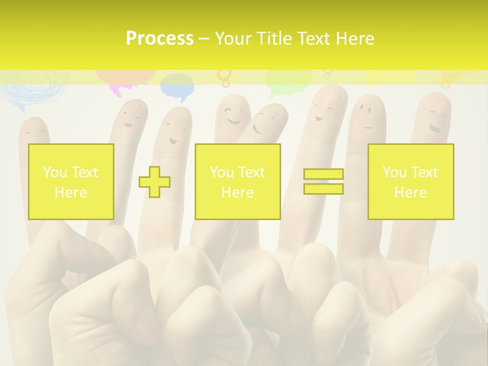 A Group Of Fingers With Faces Drawn On Them PowerPoint Template