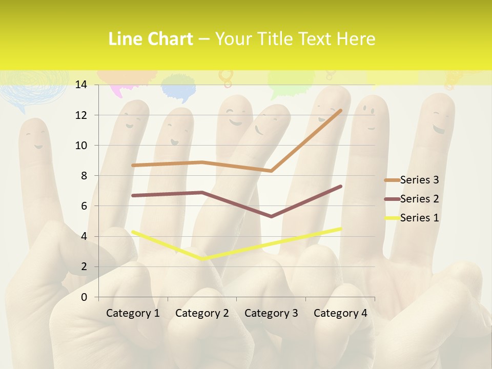 A Group Of Fingers With Faces Drawn On Them PowerPoint Template