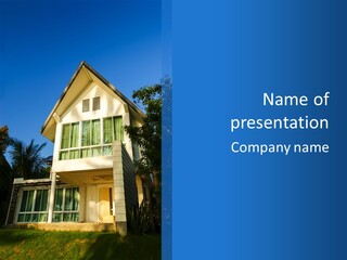 A House With A Blue Sky In The Background PowerPoint Template