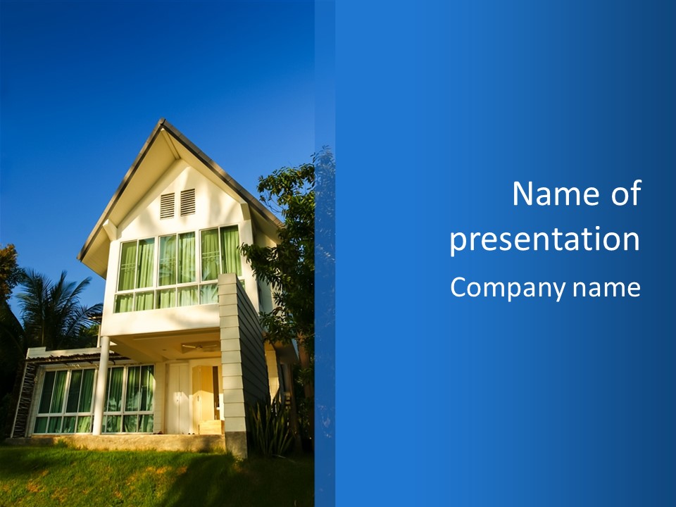 A House With A Blue Sky In The Background PowerPoint Template