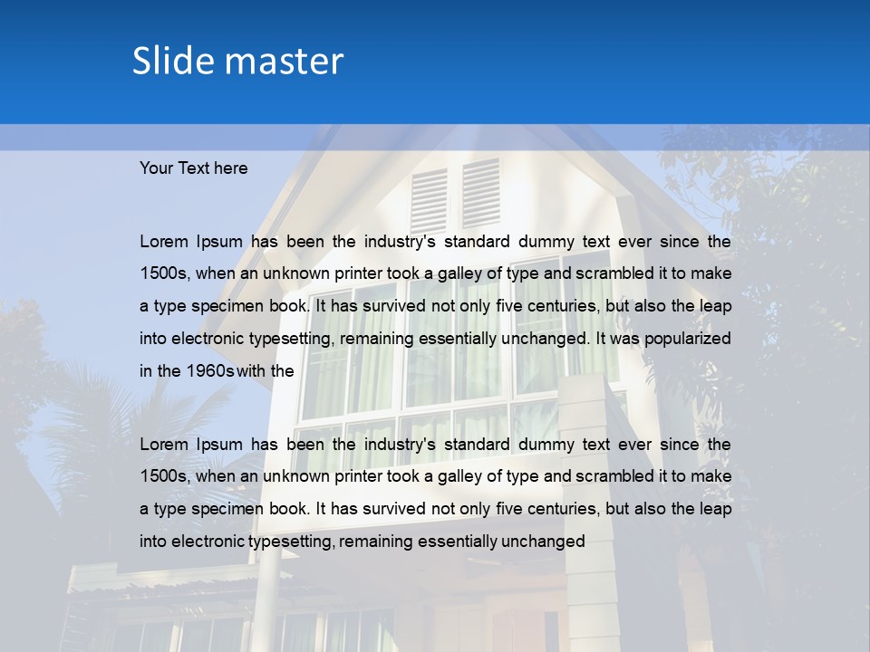 A House With A Blue Sky In The Background PowerPoint Template