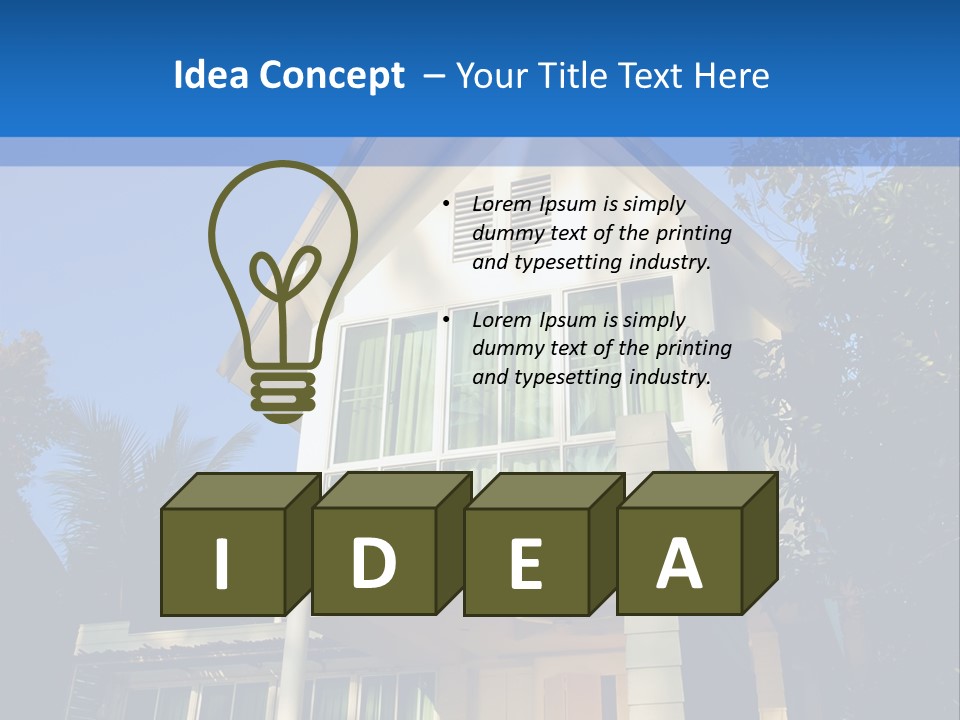 A House With A Blue Sky In The Background PowerPoint Template