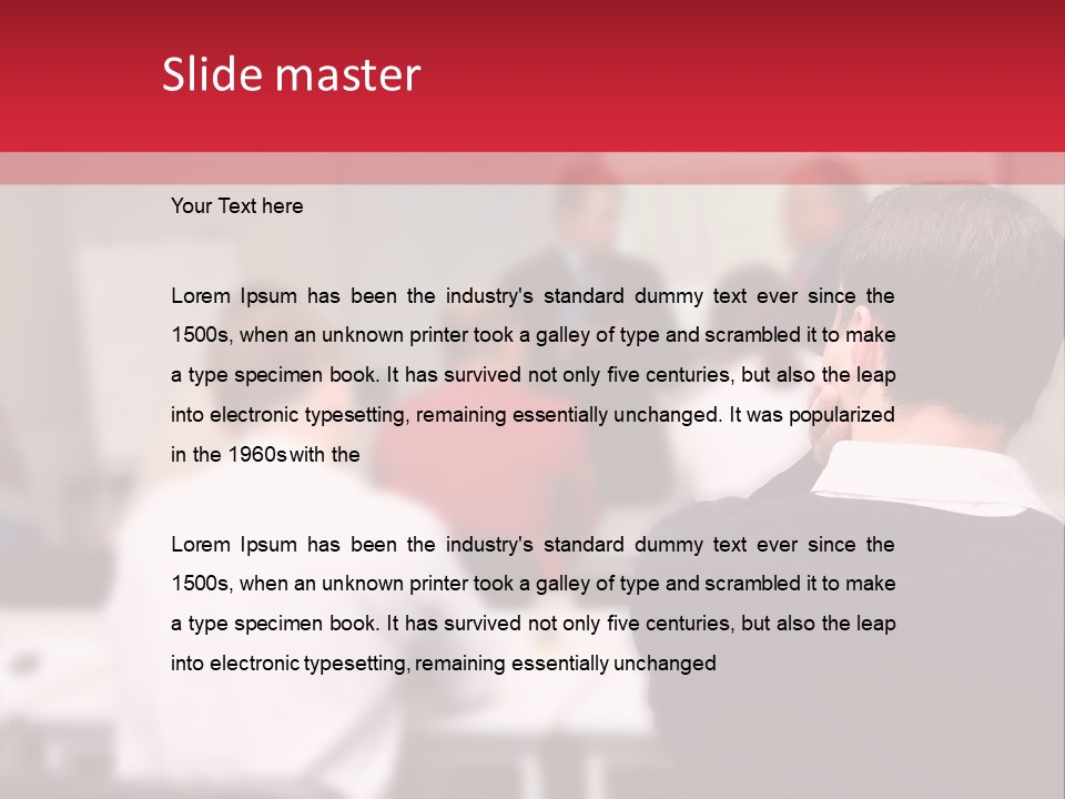 A Group Of People In A Conference Room PowerPoint Template