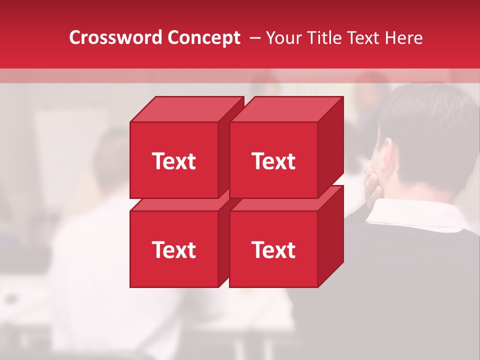 A Group Of People In A Conference Room PowerPoint Template