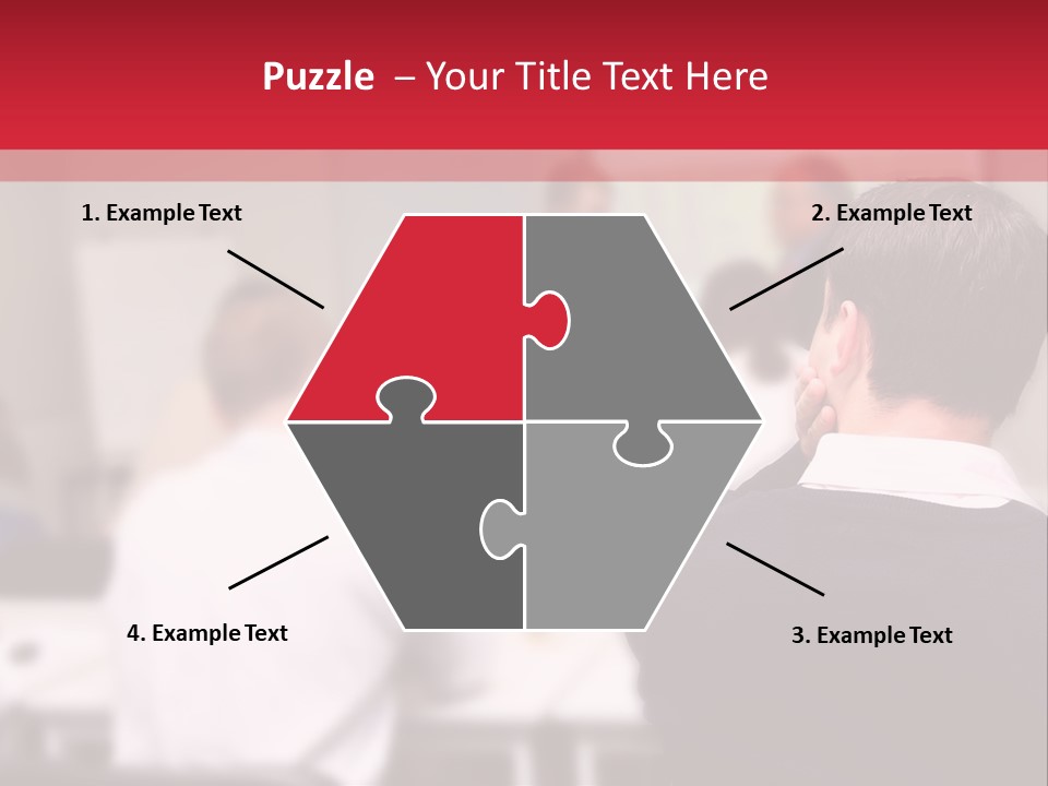 A Group Of People In A Conference Room PowerPoint Template