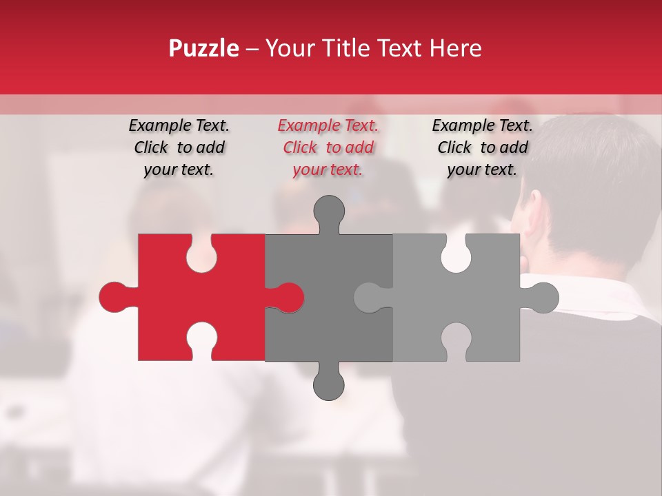 A Group Of People In A Conference Room PowerPoint Template